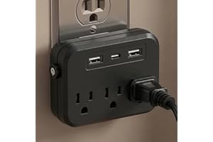 6-Outlet US Standard Power Strip, 110V Desktop Charging Station, Multi-Outlet Electrical Extender for Home Office Dorm,Black