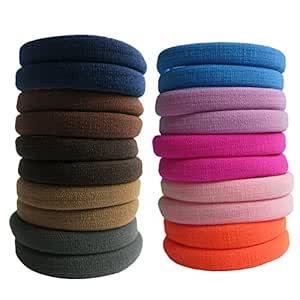 Amazon Com Thick Hair Ties Betiteto 20 Pieces Seamless Ponytail