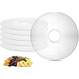 ZOOFOX 6 Pack Fruit Roll Sheets, Round Plastic Dehydrator Sheets with Edges, Reusable Dryer Mats for Fruit Leather, Meat, Bee