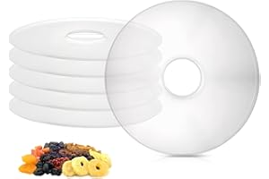 ZOOFOX 6 Pack Fruit Roll Sheets, Round Plastic Dehydrator Sheets with Edges, Reusable Dryer Mats for Fruit Leather, Meat, Bee