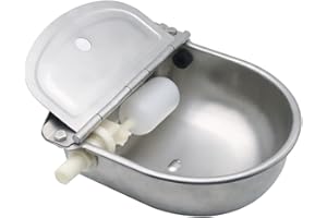 Achicklead Stainless Steel Livestock Water Bowl with Float Valve Tank,Automatic Farm Water Bowl for Horse, Cow, Goat, Sheep, Dog Drinking Waterer