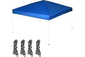 OUTMAX Pop-up Canopy Tent Replacement 10 * 10FT Top for Straight Leg, Instant Canopy Top Cover with Rope and Weight Bag (Blue)