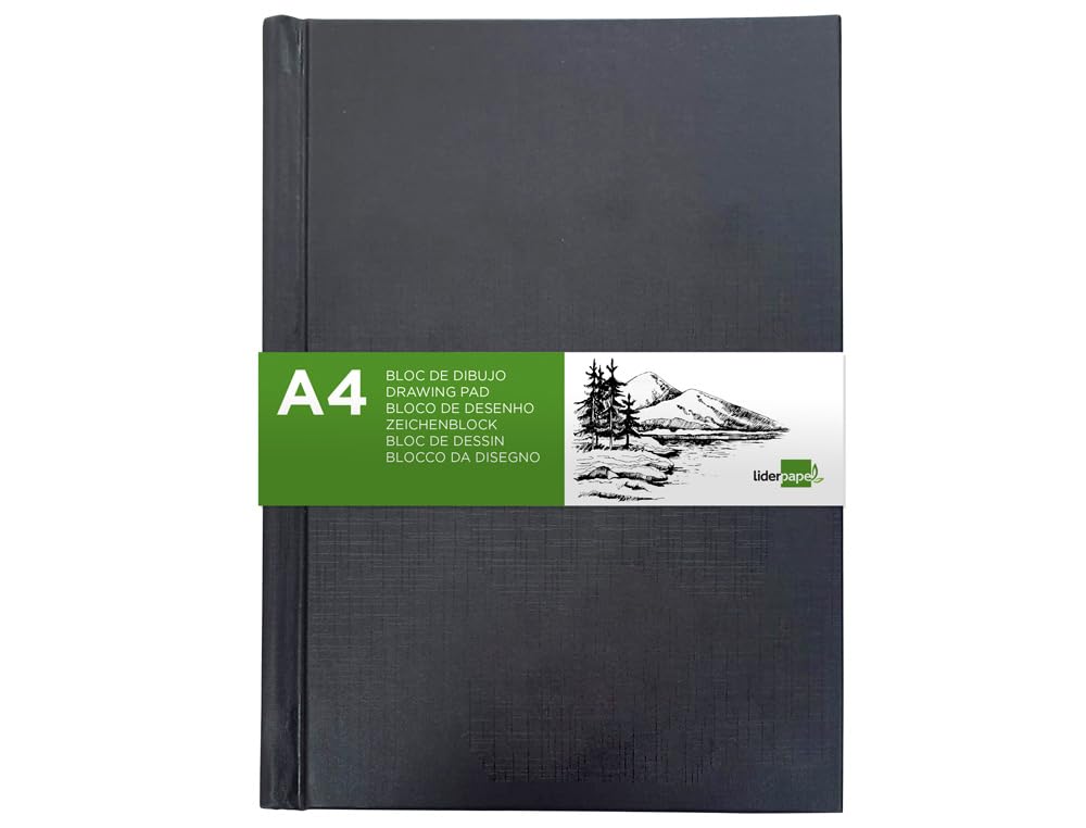 Drawing Pad Leaderpapel Sketches Bound DIN A4 210x297mm 100 Sheets 100 g/m2 Black