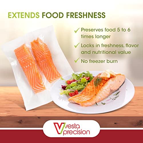 Vesta Precision Liquid Block Vacuum Seal Pouches Clear and Embossed