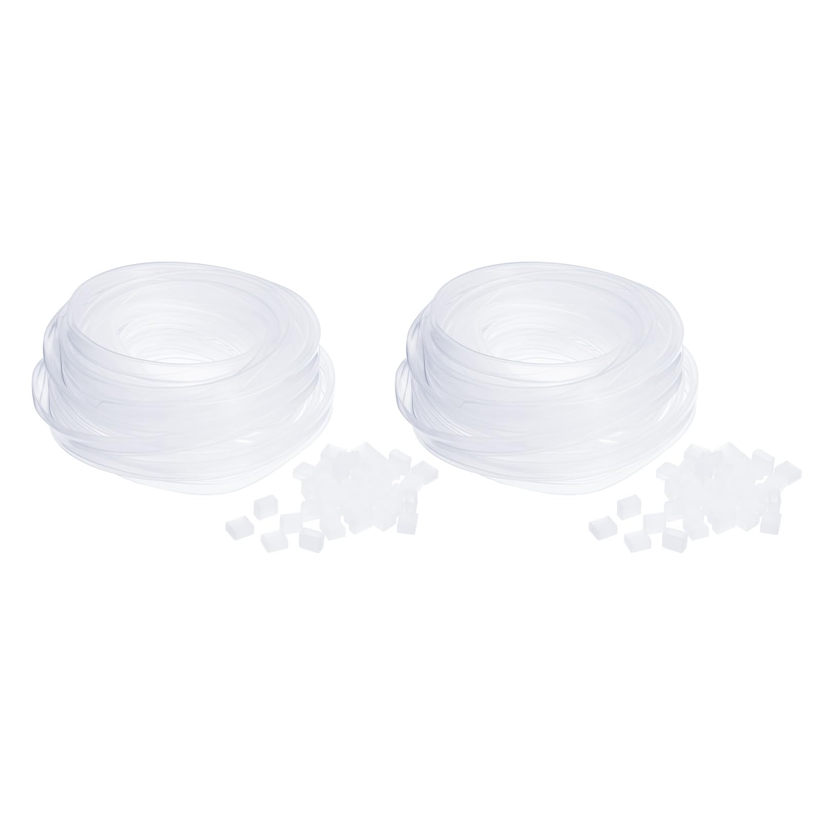 YOKIVE 2 Set Silicone Tube Sleeve with End Cap, LED Tube Strip Waterproof Dustproof Cover, Great for Office, Home (Clear, Fit for 10mm Wide Strip)