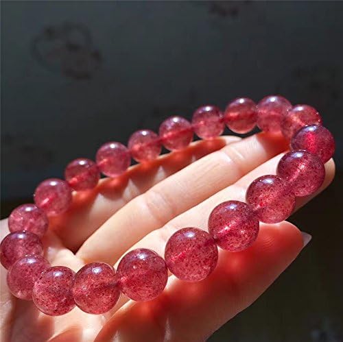Mimeier 8-14mm Natural Strawberry Quartz Round Bracelet Beads Strand, Grade AAAAA (061CS) (8mm)