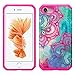 IPhone 7 Case, iPhone 7 [Shock Absorption/Impact Resistant] Hybrid Dual Layer Armor Defender Protective Case Cover for iPhone 7, (Teal Flower)