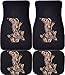 Nudge from Mother Giraffe (Black, Rears) Car and Truck Front and Rear Mats - Set of 4