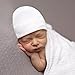 Melondipity Newborn Baby Hat - Baby Beanie Head Wraps for Boys, Girls - Soft Knitted & Cute Fall Winter Hospital Caps for Infants Unisex Headwear - Solid White