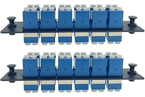 TXWTXPJ-2pcs 24 Fibers LC to LC Duplex Single Mode Fiber Patch Panel,LGX Compatible Fiber Patch Panel with 12pcs LC/UPC Duple