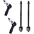 Inner & Outer Tie Rod Ends Fit for Ford Five Hundred 2005-2007/ Flex 2009/ Freestyle 2005-2007/ Taurus Taurus X 2008-2009, 4PC ES800222 EV800221 Tie Rods for Mercury Montego 2005-2007/ Sable 2008-2009
