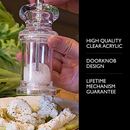 COLE & MASON 505 Salt Grinder Clear Acrylic Mill Includes Precision