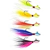 New-Kmucutie-3d-Eyes-Bucktail-Jigs-25g-7cm-Super-Glow-for-Saltwater-5-Pcs