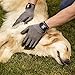 4pawzz Premium Quality Pet Grooming Gloves Deshedding Brush for Dogs/Cats/Horses One Pair Removes Fur Massages and Cleans Ideal for Any Pet Short/Medium/Long Fur (Grey)