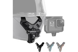 Lupholue Motorcycle Helmet Chin Strap Mount Compatible with GoPro Hero 13, 12, 11, 10, 9, 8, 7, (2018), 6, Hero Black, Insta 360, Session, Xiaomi Yi, SJCAM （Black）
