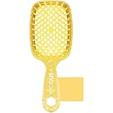 FHI HEAT UNbrush Wet & Dry Vented Detangling Hair Brush, Amber Yellow