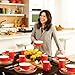 Rachael Ray Dinnerware Round and Square Collection 4-Piece Cereal Bowls Set, Red