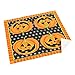Juvale Halloween Plates and Napkins Party Supplies - 144-Piece, Serves 24, 9 in Plates, 6 oz Cups, 6.5 in Napkins & Black Cutlery - Halloween Party Supplies - Jack-O-Lantern Plate Set