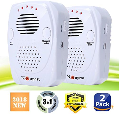 [2018 UPGRADED] Ultrasonic Pest Repeller- Electronic Pest Control Plug In -Mosquito Repellent&amp;Mouse Repellent-Repels Mice, Bed Bugs, Spiders, Insect, Roaches, Ants, Fleas, Human &amp; Pet Friendly(2Packs)