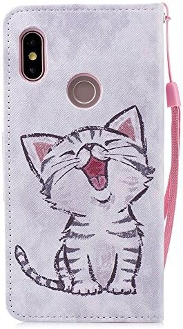 anzeal Sony Xperia XZ2 Compact Case, PU Leather Drop Protection Folding Folio Style Wallet Slots to Hold Cards Stand Pouch Flip Case for Sony Xperia XZ2 Compact Cat