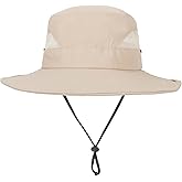 Kids-Breathable-Mesh-Bucket-Hat Wide Brim UV Protection Summer Outdoor Fishing Beach Sun Hat for Boys Girls 5-9 Years