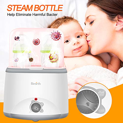 Baby Bottle Warmer Bottle Steam Food Heater Smart Thermostat Multi-Function Portable Fast Bottle Warmer with Evenly Warming Breast Milk Or Formula, Real-time Temperature, fit Most of Baby Bottles
