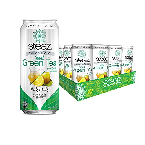 Steaz Organic Zero Calorie Iced Green Tea with Lemonade, Half & Half