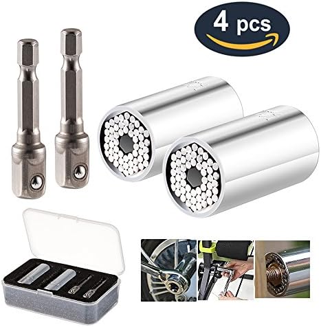 Universal Socket Grip Adapter 4PCS Multi-Function 7mm-19mm Grip Socket Set Metric Wrench Power Drill Adapter Professional Repair Tools