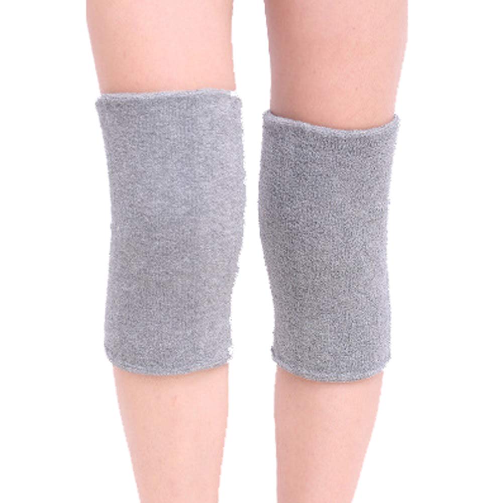 QUUPY 1 Pair Unisex Thermal Knee Support Sleeves Elastic Knee Warmers for Women Men Winter Soft Knees Pads for Running Hiking Cycling