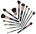 BS-MALL Premium Synthetic Kabuki Makeup brushes 2018 New Makeup Brush Set(14 Pcs,Rose Black)