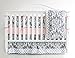 7 Pieces Set Grey Floral Baby Crib Nursery Bedding Set with Bumper