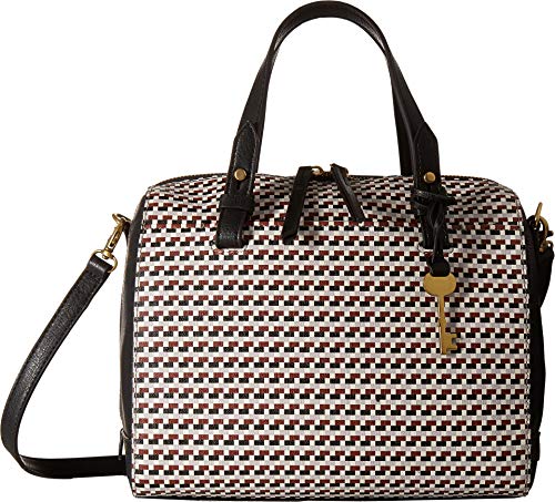 Fossil Rachel Satchel Handbag, brown/cream