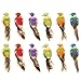 lwingflyer 12pcs Artificial Simulated Feather Birds with Claw Foam Mini Love Birds for Craft Home Ornaments Garden Wedding Decoration Embellishing 12cm/4.7inch