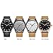 FIZILI 8214 Date Waterproof Leather Strape Analog Quartz Watch for Men-Grey