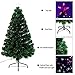HOMCOM 4ft Artificial Christmas Tree Multi-Colored Fiber Optic LED Pre-Lit Holiday Decoration