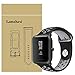 for Xiaomi Amazfit Bip Band, Lamshaw Silicone Soft Band with Ventilation Holes Replacement Straps for Xiaomi Huami Amazfit Bip Younth Watch (Ventilation Holes Silicone_Black+Gray)