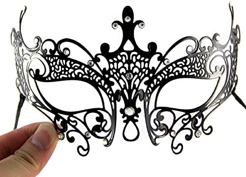 Laser Cut Metal Mask Filigree Venetian Masquerade Diamante Bendable Half Hollow Out #39