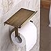 Leyden Antique Brass Toilet Paper Holder, Bathroom Tissue Roll Holder with Phone Shelf Stand Wall Mounted