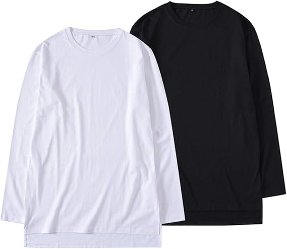 Amazon ティーエヌケーカンパニー Tnk Co メンズ Tシャツ 長袖 ロング丈 丈長 ロンt 無地 丸首 スクエア スクエア A1097 Tシャツ カットソー 通販