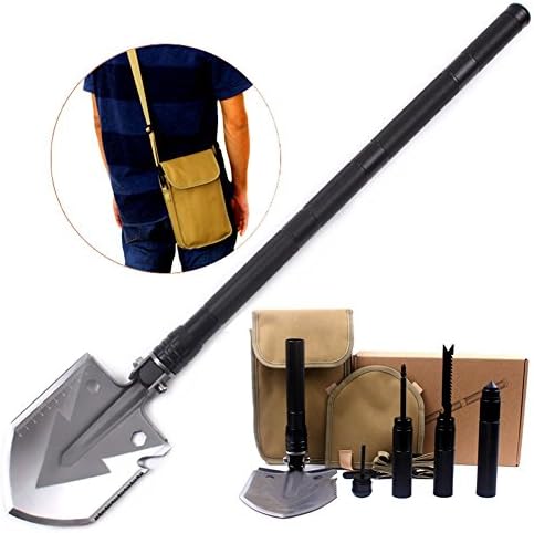 Yamaige New Folding Shovel Outdoor Must-have Accident Survival Tool 10-in-1 Multifunction Self-defense Military Survival Equipment w/ Portable Tool Bag