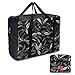 Foldable Travel Tote Bag Waterproof High Capacity Portable Storage Luggage Bag (Green Leaves)