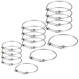 Satinior 15 Pieces Wire Blank Bracelet Expandable Blank Bangle Adjustable Wire Bracelet for DIY Jewelry Making, 2 Inch, 2.4 Inch, 2.6 Inch