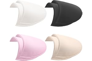 Cuyacili 4 Pairs Set-in Shoulder Pads Sewing Sponge Shoulder Pad Thin Shoulder Enhancer for Round Shoulders Women Blazer T-Shirt Dresses Sewing Accessories (Black + White+ Pink+ Skin)