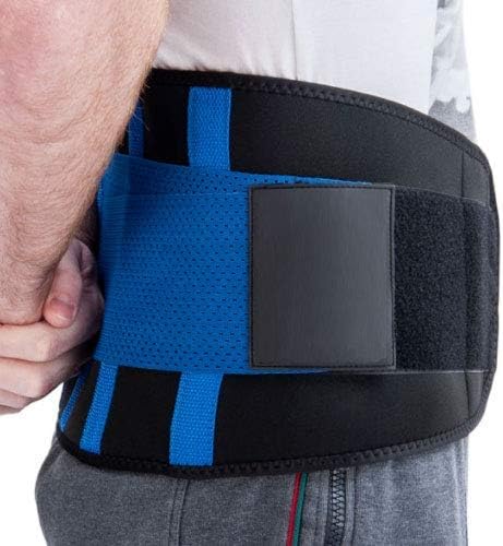 Lower Back Belt Support Medical Grade Spine Injury, Sciatica, Herniated discs, Scoliosis, Slipped Disc Pain Relief Brace Unisex - Blue (L)