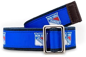 GELLS New York Rangers NHL Hockey Belt Officially Licensed With Nickel Finished Brass Buckle And Logo Tin