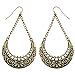 Lux Accessories burnished Gold Boho Casted Dangle Prism Rounded Earrings