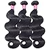 ULOVE HAIR Brazilian Virgin Hair Body Wave 3 Bundles Remy Human Hair 100% Unprocessed Hair Extensions Natural Color (14 16 18Inch)