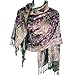 SILVERFEVER Silver Fever Pashmina - Jacquard Paisley Shawl - Stylish Scarf - Double Sided Wrap (Mauve/Tan)