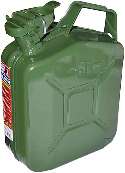 Faithfull 5 Litre Steel Jerry Can UN Certified Fuel Container Green