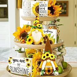 2 Pcs Sunflower Garden Gnome Summer Fall Thankful